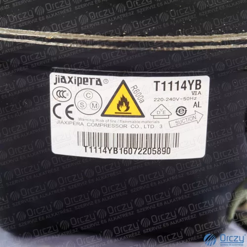 Whirlpool Hűtőgép Kompresszor – Jiaxipera T1114YB, R600a – BSNF széria (C00384827)