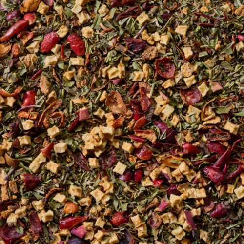 Bazsalikomos Kert Nap tea gyümölcs- és fűszerkeverék, 50g