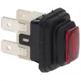 NYOMÓGOMB 2-PÓLUSÚ PIROS 12V