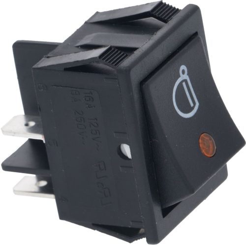 SWITCH DOUBLE-POLE BLACK 16A 250V