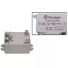 Finder Kétpólusú Relé – 30A, 24V DC, 2 NO – Necta Evoca Vending automatákhoz (66.82.9.024.0300)