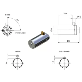 Programozható Zár Rielda Italautomatához – 19 x 41.9 mm – RS1 széria (4000 RS1 kompatibilis)
