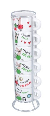 SET OF 6 CUPS BIALETTI WITH CARTOONS