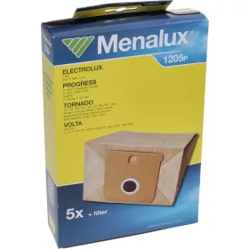 Menalux Papír Porzsák (5 db + 1 szűrő) Electrolux / AEG / Progress porszívókhoz - 1205P (Electrolux E51 / E65, AEG GR 5 kompatibilis)