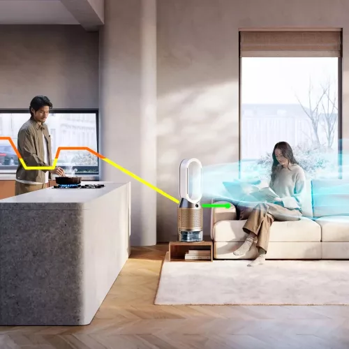 Dyson Purifier Humidify+Cool PH2 De-NOx Légtisztító és Párásító - Formaldehid megsemmisítés, HEPA szűrő - Fehér/Arany (PH05)