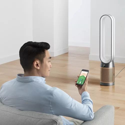 Dyson Purifier Cool TP12 De-Nox Légtisztító Ventilátor – HEPA H13, 350° oszcilláció – Fehér/Arany (546519-01)