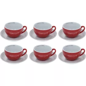 6 Porcelán Csésze Latte Art Vörös