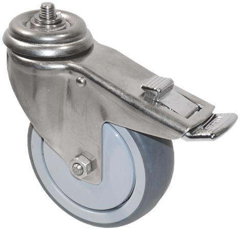 CASTOR SWIVEL WITH PIN AND BRAKE