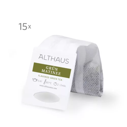 Althaus Grün Matinee ízesített zöld tea, Grand Pack 15 x 4 g (745361)