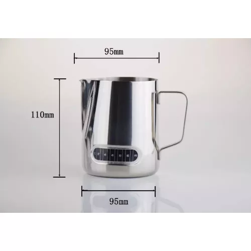 LHT Tejkiöntő kanna hőmérővel - 600 ml - Rozsdamentes acél (751A112)