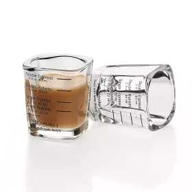 AVX 3079 Négyszögletű üveg mérőpohár, 60 ml