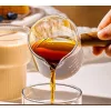 Üveg Mérőpohár Fa Fogantyúval - 150 ml, Dupla kiöntős - Barista kellék (761G13)