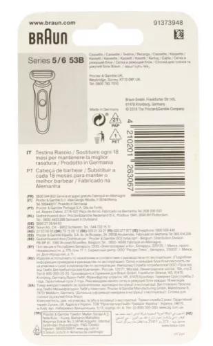 BRAUN borotva vagofej 53B fekete Series 5 es 6 kazetta