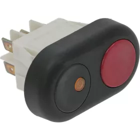 NYOMÓGOMB PANEL 2 GOMB FEKETE-PIROS 16A 250V