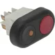 NYOMÓGOMB PANEL 2 GOMB FEKETE-PIROS 16A 250V