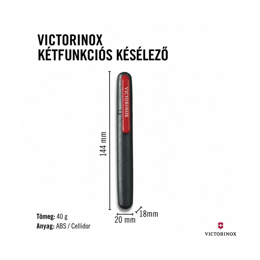 Victorinox 4.3323 kétfunkciós késélező, piros-fekete – részletfotó