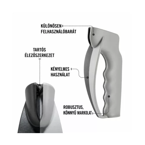 Victorinox 7.8715 V-pengés kézi késélező, fekete-szürke – főbb jellemzők