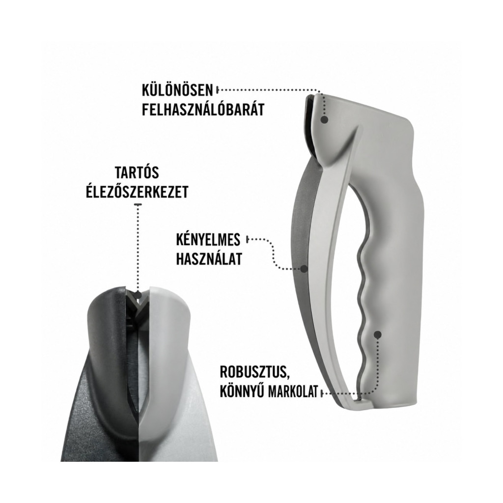Victorinox 7.8715 V-pengés kézi késélező, fekete-szürke – főbb jellemzők