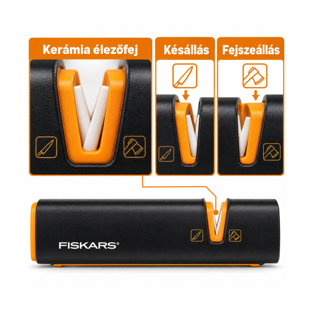 Fiskars Xsharp 1000601 fejsze- és késélező kerámia élezőfejjel – részletfotó