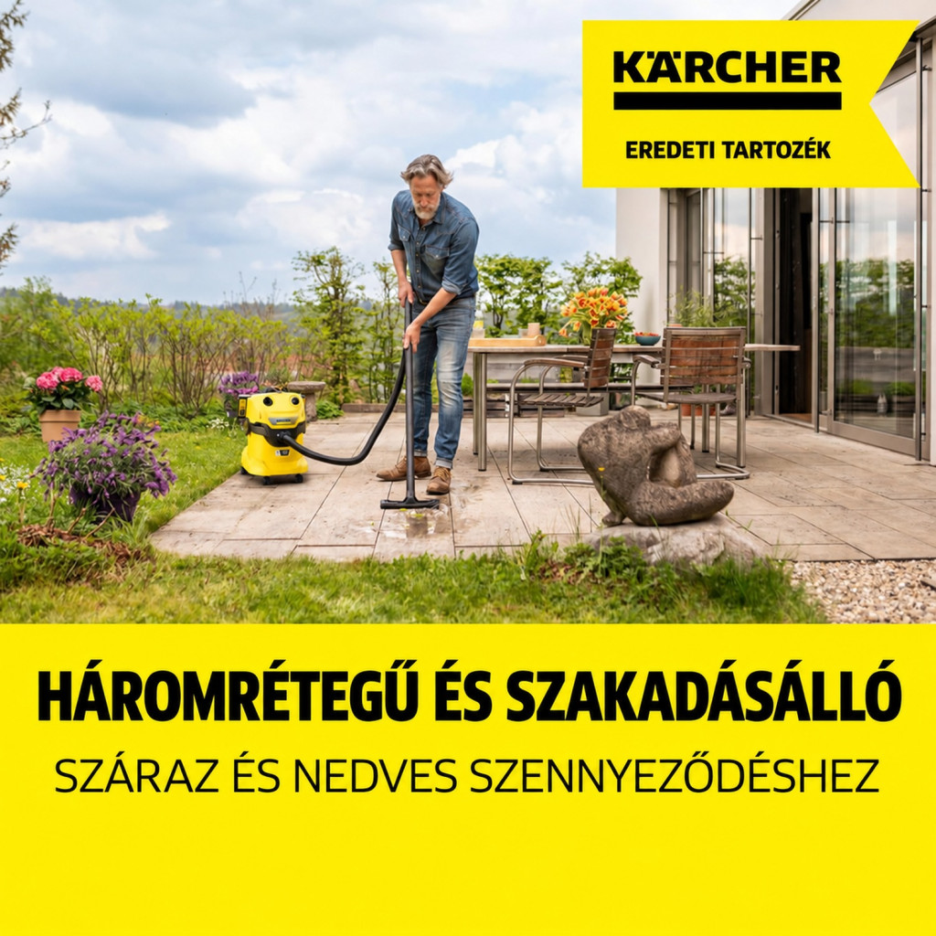 Kärcher KFI 487 mikroszálas porzsák WD4–WD6 porszívókhoz, 4 db – használat közben