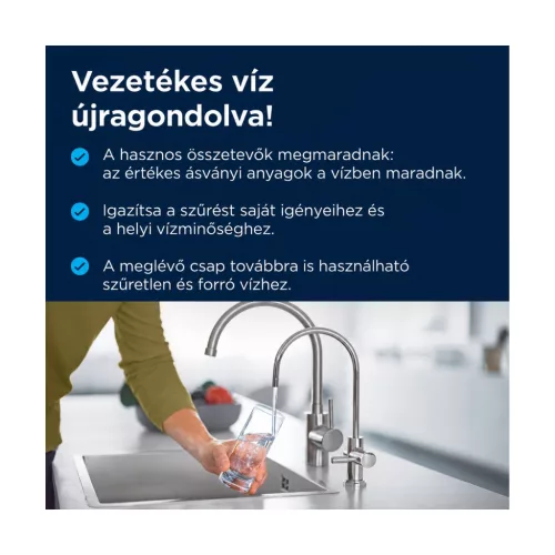 BRITA mypure P1 vízszűrős konyhai csaptelep P1000 betéttel – használat közben