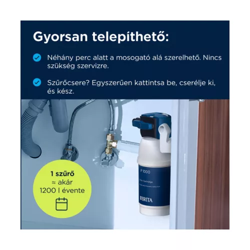 BRITA mypure P1 vízszűrős konyhai csaptelep P1000 betéttel – főbb jellemzők