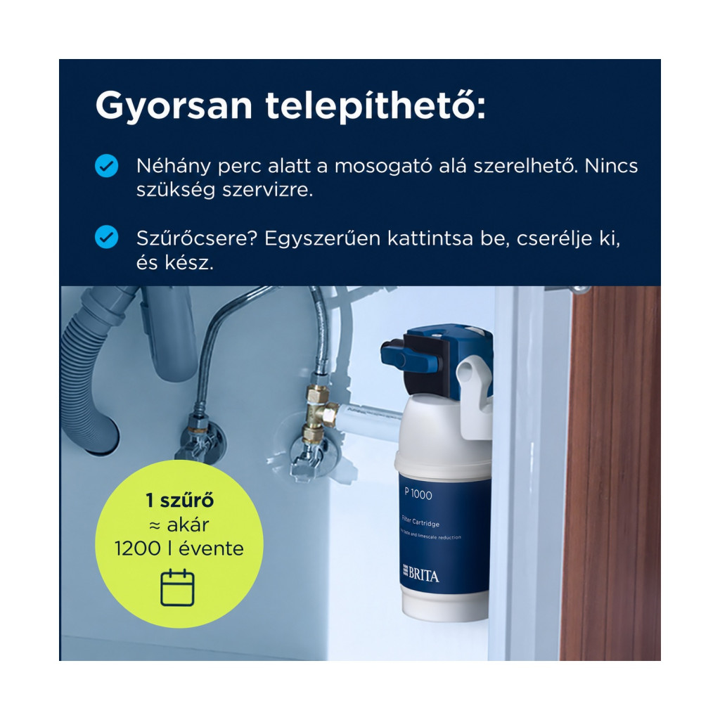 BRITA mypure P1 vízszűrős konyhai csaptelep P1000 betéttel – főbb jellemzők