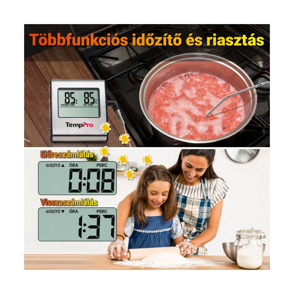 TempPro TP16 digitális sütő- és maghőmérő időzítővel – kompatibilitási nézet