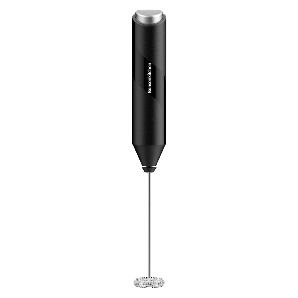 Bonsenkitchen kézi tejhabosító, elemes, 10 W, fekete – termékfotó