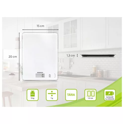 Soehnle Page Compact 300 digitális konyhai mérleg, 5 kg / 1 g – használat közben