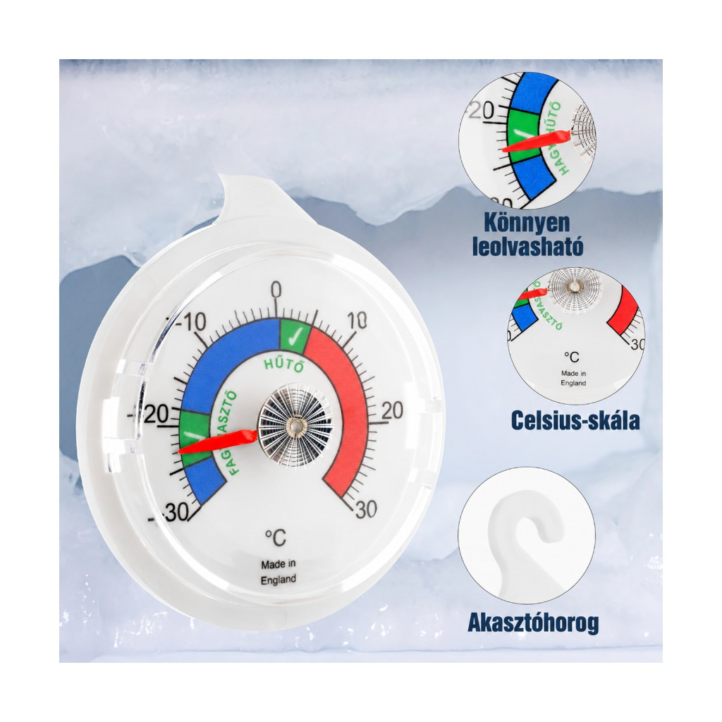 Thermometer World analóg hűtő- és fagyasztóhőmérő, 65 mm, 2 db – kompatibilitási nézet