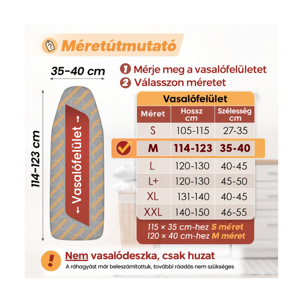 arteneur hővisszaverő vasalódeszka-huzat 120 × 40 cm – részletfotó