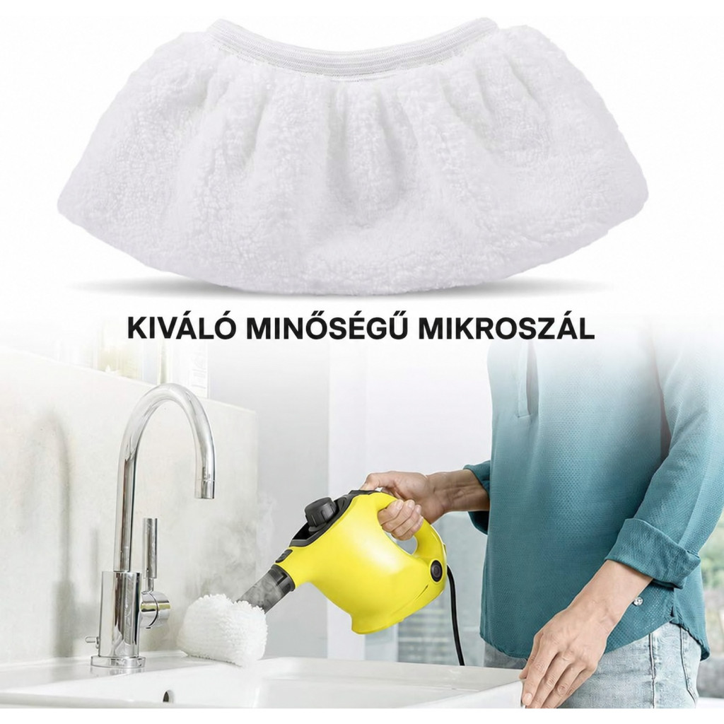 KEEPOW mikroszálas kendőkészlet Kärcher EasyFix SC2–SC5 gépekhez, 6 db – használat közben