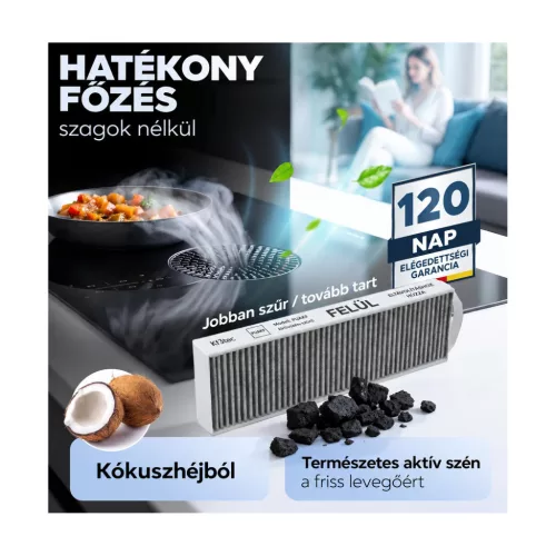 Kf3tec aktívszén-szűrő BORA Pure PUAKF rendszerhez, 435 × 130 × 50 mm – részletfotó