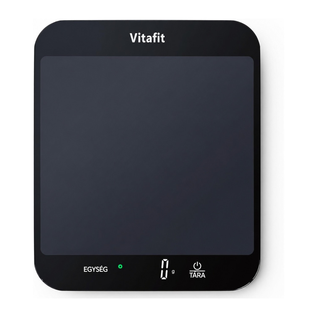 Vitafit VT707 digitális konyhai mérleg, 15 kg / 1 g, nagy üvegfelülettel – termékfotó