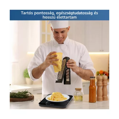 Vitafit VT707 digitális konyhai mérleg, 15 kg / 1 g, nagy üvegfelülettel – részletfotó