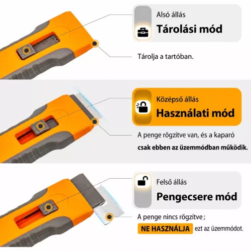 Cleanse üvegkerámia főzőlapkaparó 15 pótpengével – főbb jellemzők