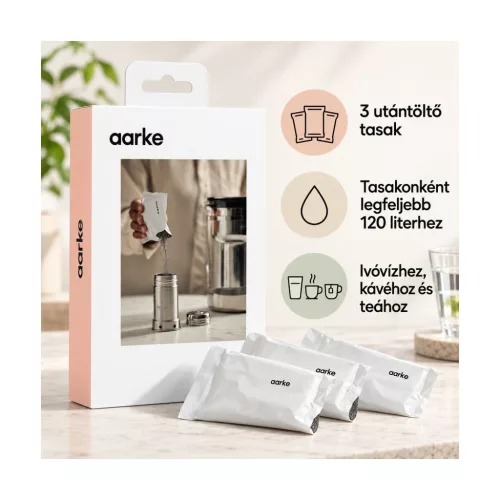 Aarke Pure vízszűrő utántöltő tasak, 3 db, tasakonként 120 literhez – főbb jellemzők