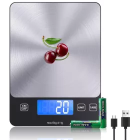 izeyu USB-C tölthető digitális konyhai mérleg, 15 kg / 1 g – termékfotó