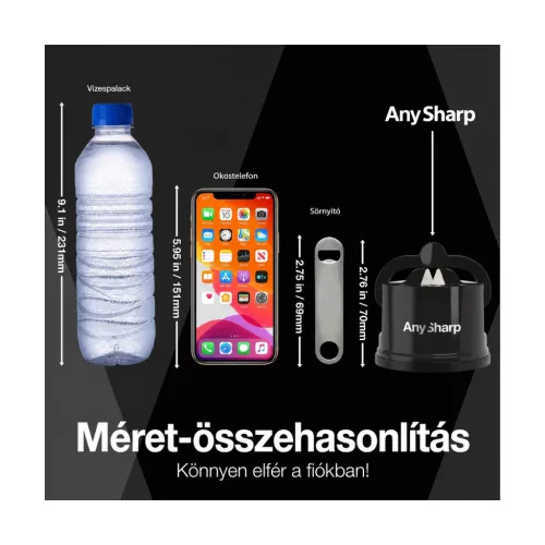 AnySharp Classic kézi késélező PowerGrip tapadókoronggal – használat közben