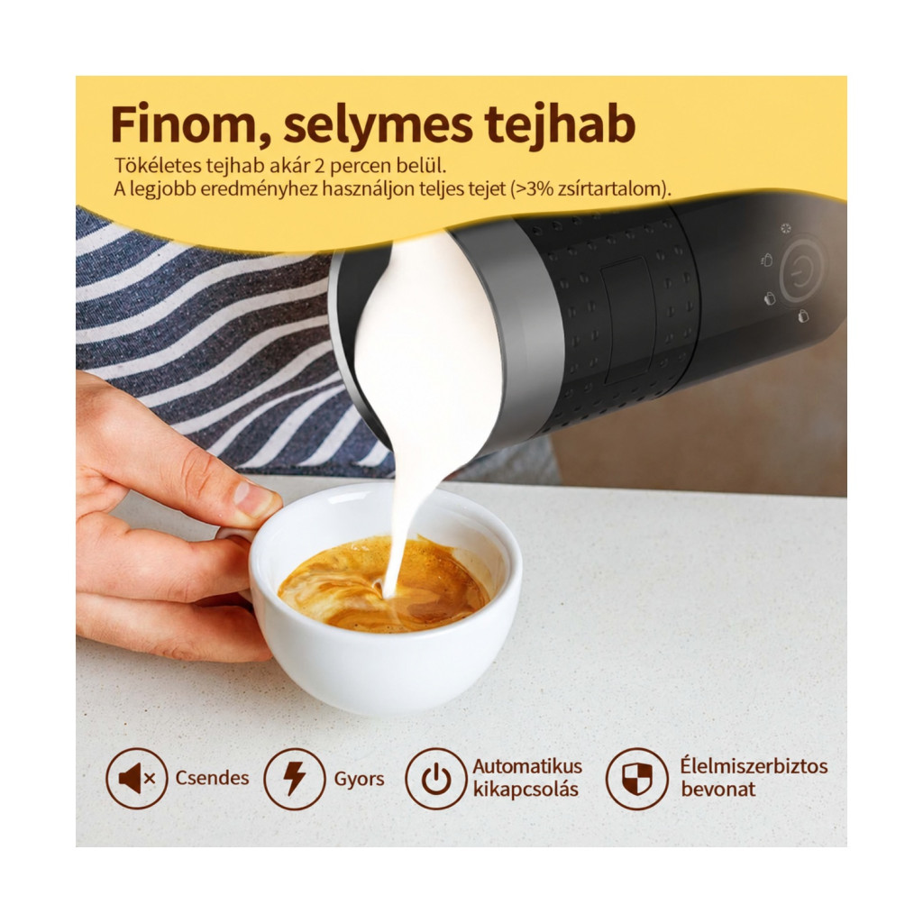 Rafow 4 az 1-ben elektromos tejhabosító, 300 ml – kompatibilitási nézet