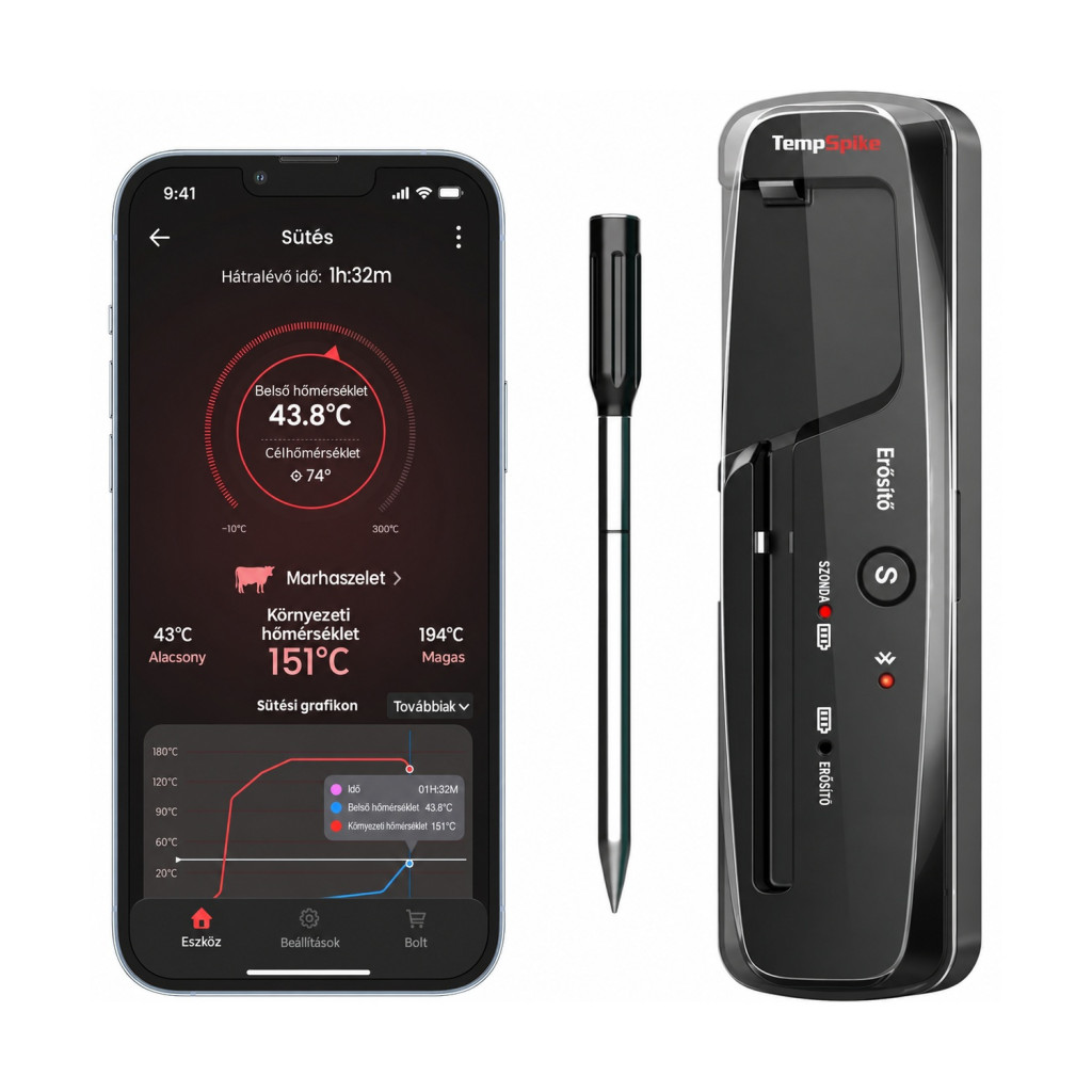 TempPro TP961 vezeték nélküli Bluetooth grill- és maghőmérő – termékfotó
