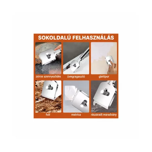 flintronic rozsdamentes főzőlapkaparó 24 pótpengével – használat közben
