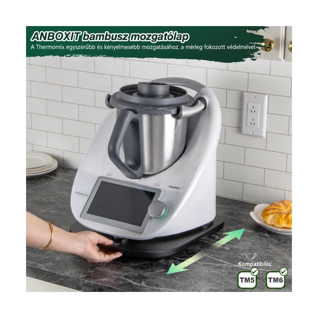 ANBOXIT gurulós mozgatólap Thermomix TM5 és TM6 géphez – használat közben