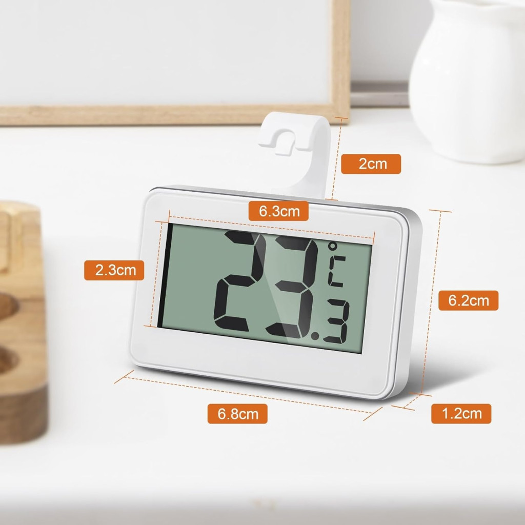 AiQInu digitális mini hűtő- és fagyasztóhőmérő fagyriasztással, 2 db – részletfotó