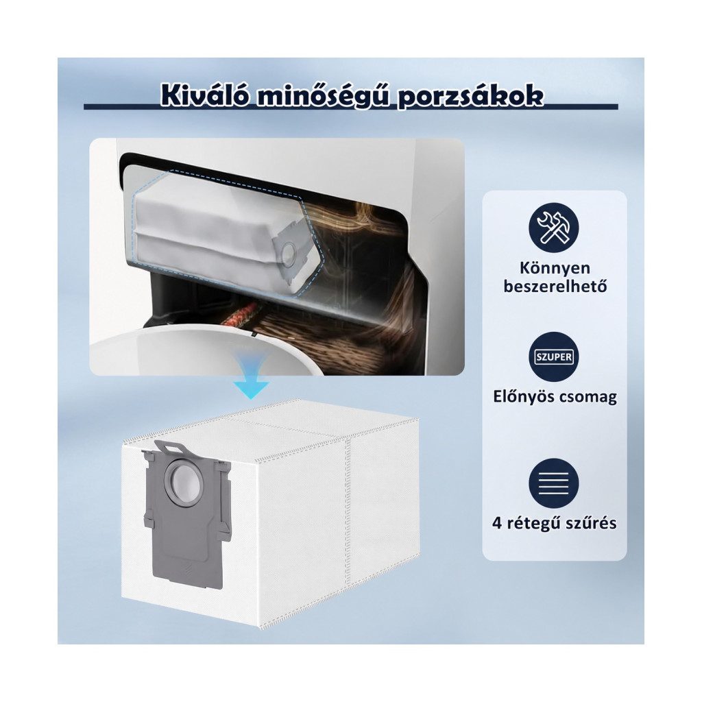 Spofan porzsák Roborock Qrevo, QV és Saros robotporszívókhoz, 12 db – kompatibilitási nézet