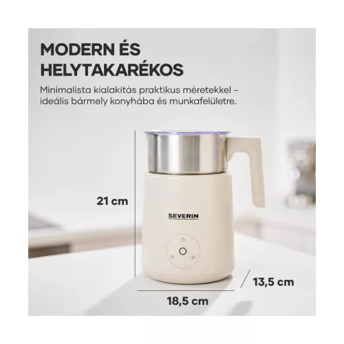 SEVERIN SM 3589 indukciós tejhabosító, 400 ml, bézs – részletfotó