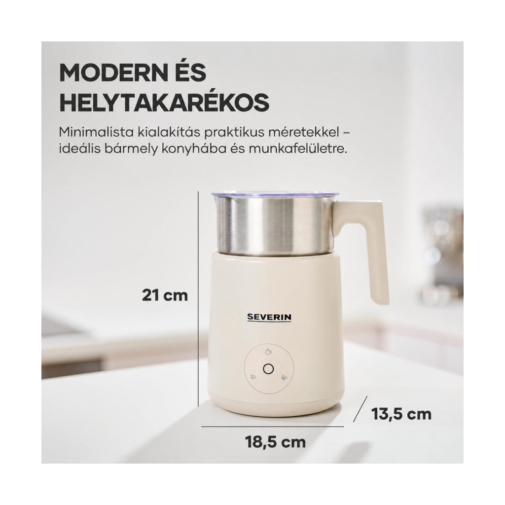 SEVERIN SM 3589 indukciós tejhabosító, 400 ml, bézs – részletfotó