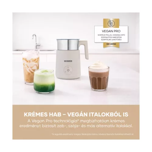 SEVERIN SM 3589 indukciós tejhabosító, 400 ml, bézs – főbb jellemzők