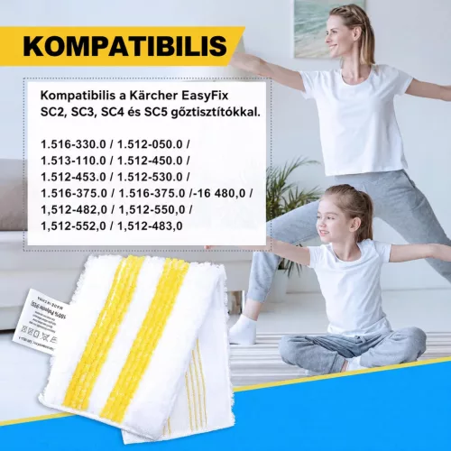KEEPOW mikroszálas padlókendő Kärcher EasyFix SC2–SC5 gépekhez, 5 db – kompatibilitási nézet